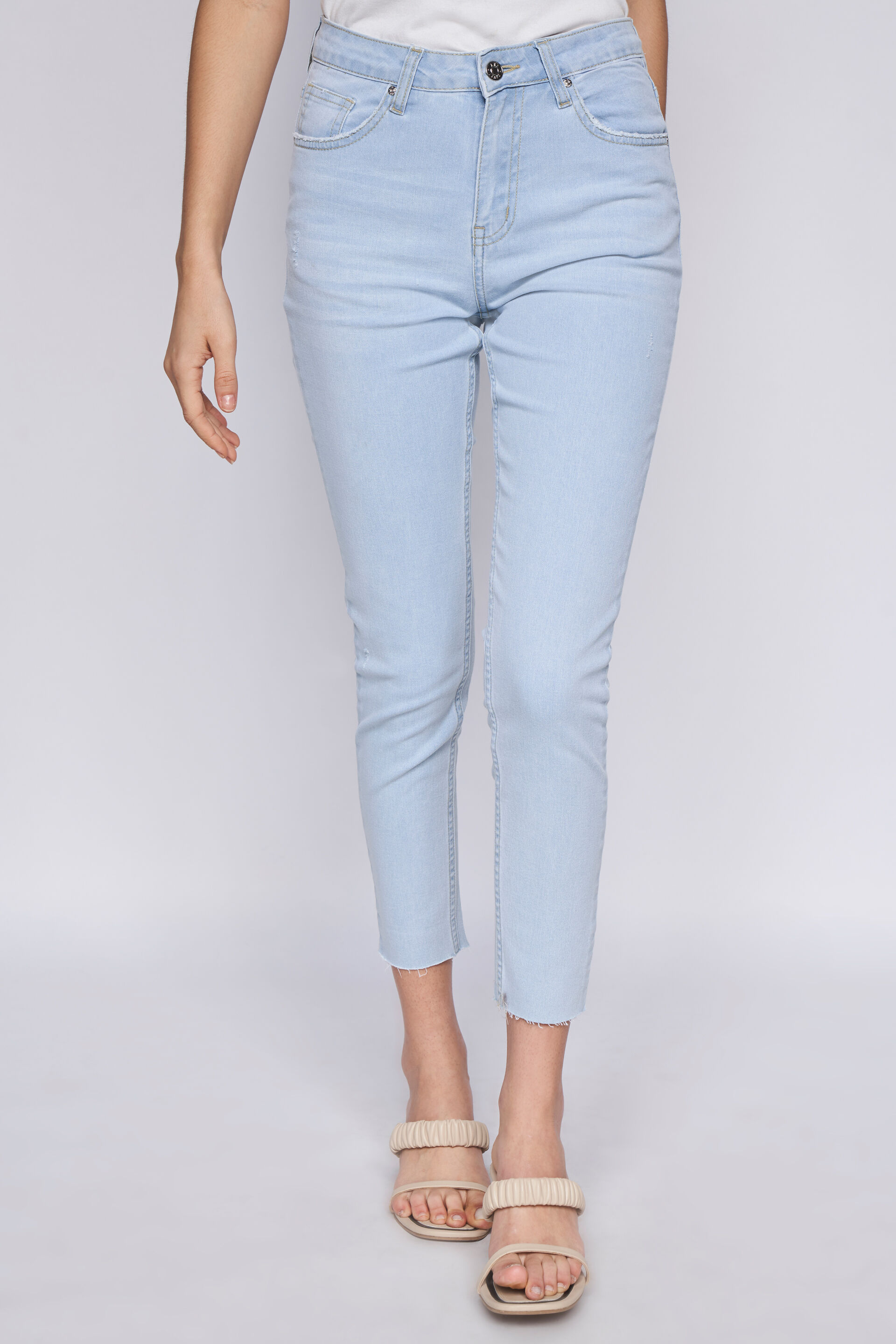 Light Blue Solid Skinny fit Bottom, Light Blue, image 1